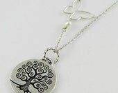Tree Of Life Necklace, Tree Pendant Necklace, Long Silver Necklace, Tree Necklace