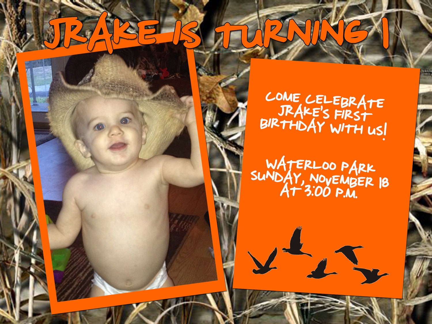 Camo Birthday Invite