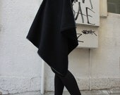 Black Cashmere Sleevless Top / Beautiful coat / Cashmere Vest / Unique extravagant Design