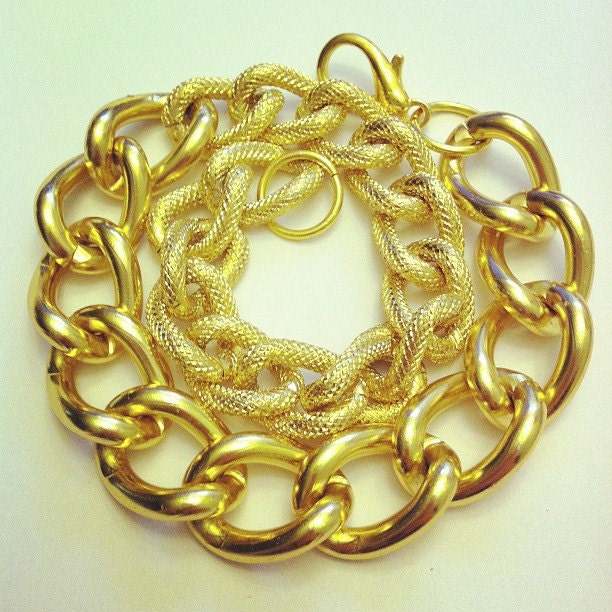Chain bracelet, Chunky gold bracelet, gold bracelet, Marc Jacobs inspired, gold bangle, chunky bracelet, gold chain bracelet