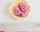 Handmade Lolly Beads 5pcs pink happy face lolls charms