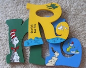 Dr. Seuss Nursery or Child's Room Hand-Painted Wooden Letters - Perfect Christmas or Baby Shower Gifts