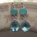 Aqua Turquoise Earrings bridal-bridesmaid Silver Jewelry wedding teardrop bridal earrings- Free Shipping