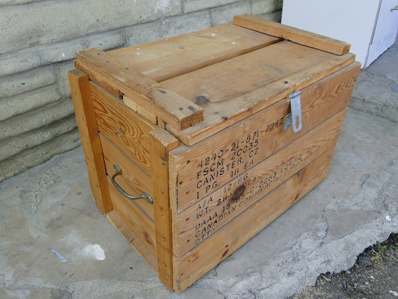 Military Style Wooden Ammunition Crate By Bohemianjungle On Etsy