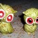Vintage Owl Salt & Pepper Shakers, Retro Owls, Green
