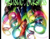 Colored Ombre Hair Extensions / 8 Inches Long - Clip In Extensions/ 2-two inch wide clip in extensions/ Neon Rainbow
