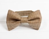 Boy's Bow Tie, Newborn, Baby, Child- Khaki, Brown, Textured (2-3 Business Day Processing)