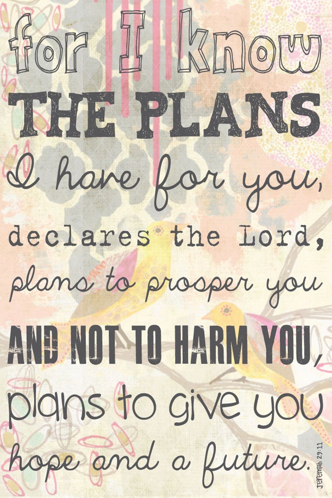 Scripture Art, Bible Verse Art, Faith Based Art, Jeramiah 29:11, 10x15 art print on wood