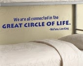 Circle Life Lion King Mufasa Disney, Girl or Boy Room Kid Baby Nursery Vinyl Lettering Wall Decal Decoration Quote Sticker Art Decor G04