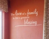 The Love Family Lifes Greatest Blessing Home Home Religious God Christ Christian Bible Vinyl Quote Art Wall Decal Sticker Decor F66