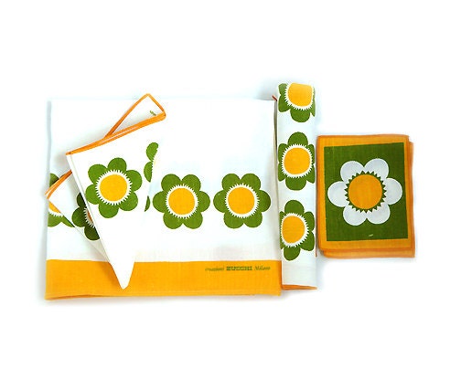 Vintage Italian Placemats and Napkin Set of Linen (9 pieces),summer picnic