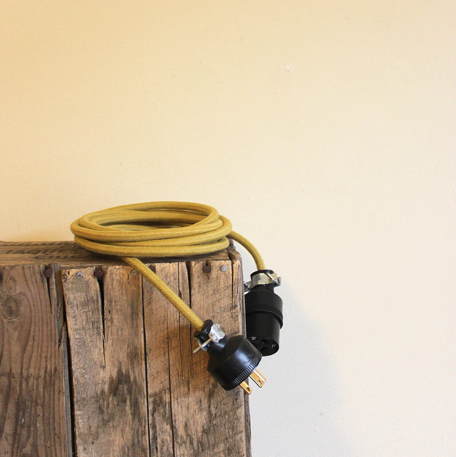 8' Extension Cord - Cloth Cord Vintage Replica in Mustard