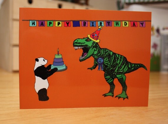 Jurassic Panda Birthday Card