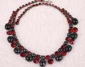 Great red rhinestone necklace--c1950's