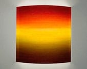 Wall sconce - Abstract yellow-red sunrise. Glowing wall art, mood lighting.