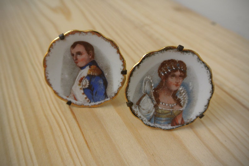 Antique Limoges France miniature portrait plates featured image