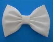 White Satin Hair Bow, Girls Hairbow, First Communion Hair Bow