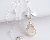 Pearl Necklace, Wire Wrapped Necklace, Bridal Jewelry