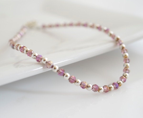Purple Crystal Ankle Bracelet