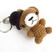 RESERVED for Courtney - Teddy bear keychain - Crochet - Alpaca and wool blend - Tan