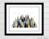 Mountain Love Collage - Poster Print - Fine Art Giclee Print - 8x10
