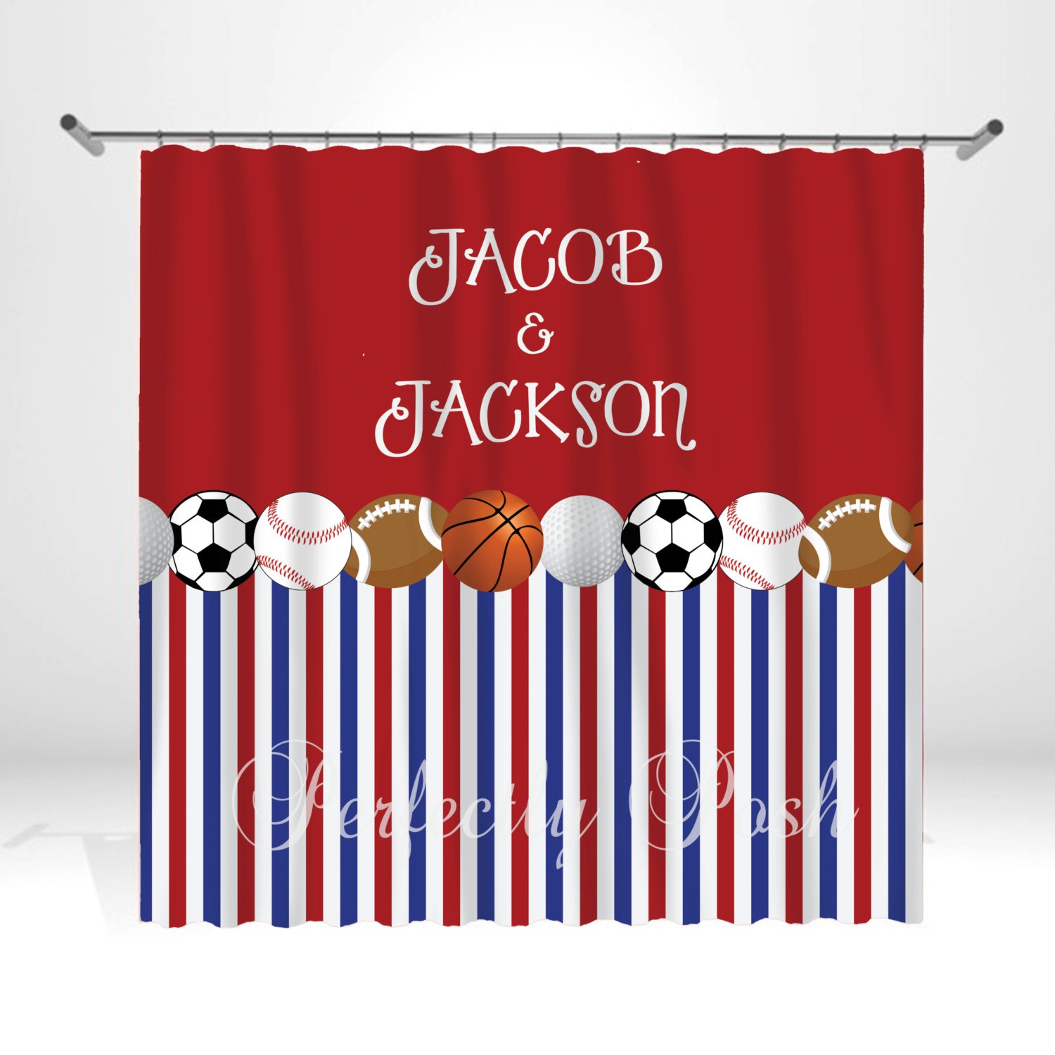 Personalized Sports Shower Curtain