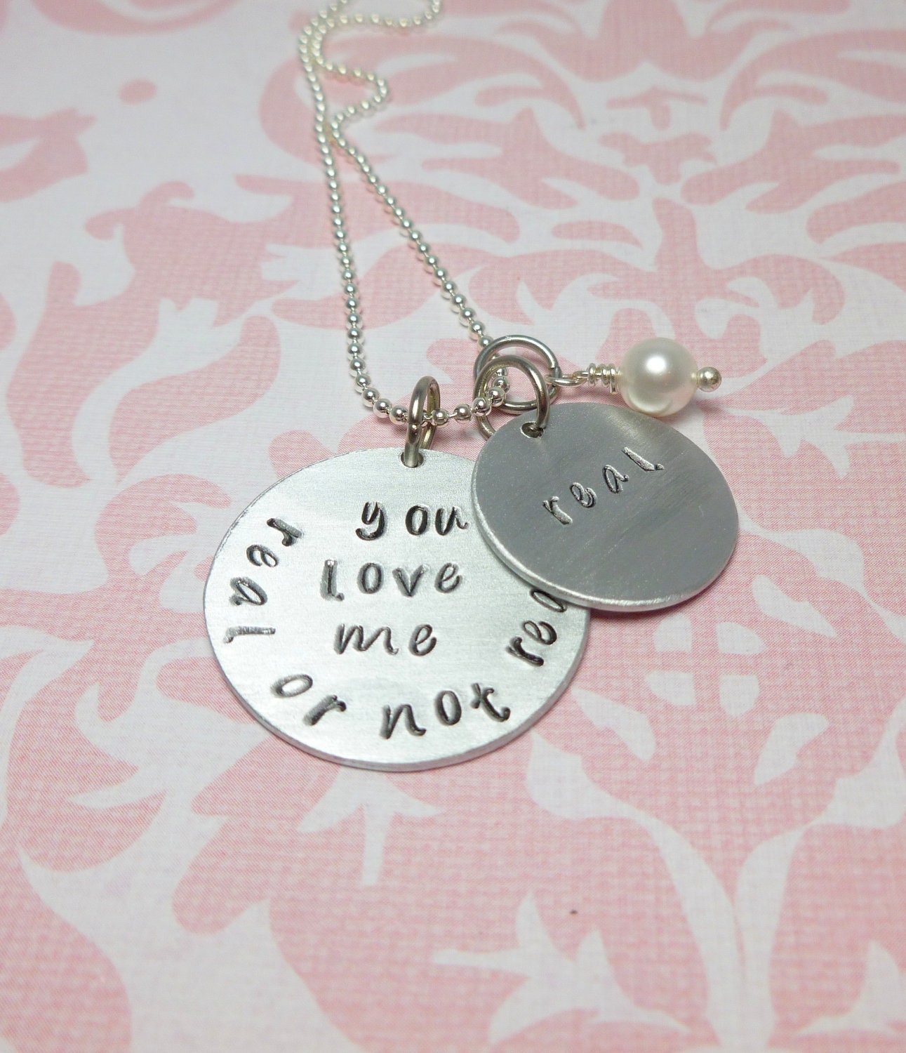 Hunger Games Jewelry Accessories - Hand stamped Real or not real, real, Necklace