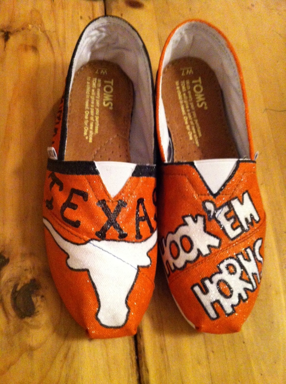 Hand Painted Texas Longhorns Toms New shoes custom made