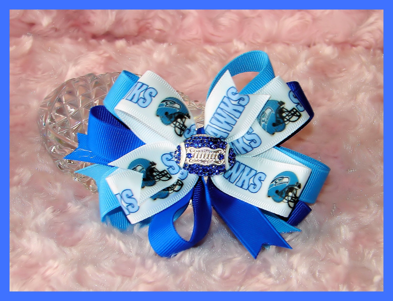 NFL Seattle Seahawks Hair Bow, Seattle Seahawks Hair Clip, Football Bow, Headband, Sport Bows, Baby Bow, Baby Hair Bow, Photo Prop