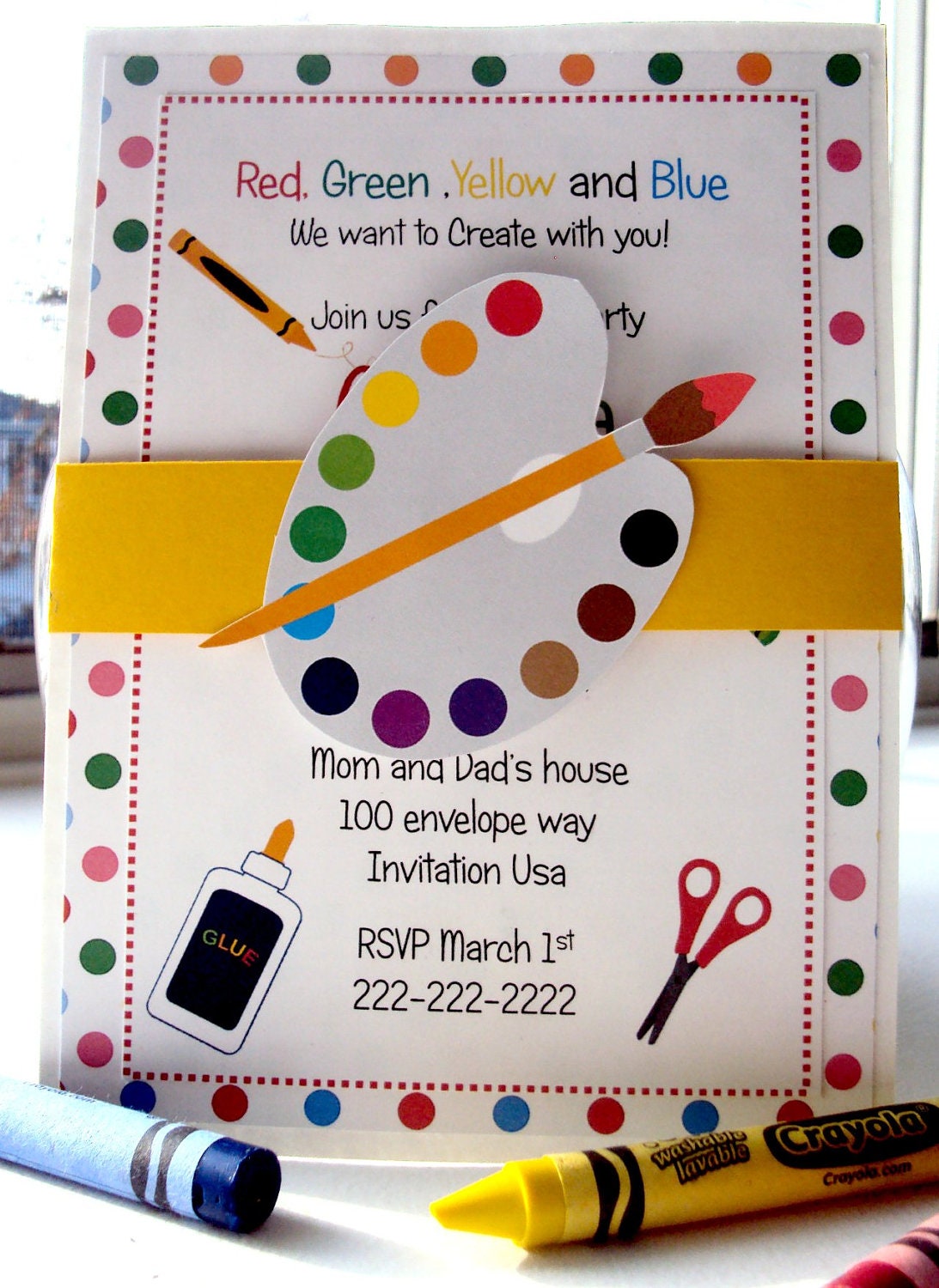 Arts and Crafts Party Invitation Childrens by TooCuteInvites