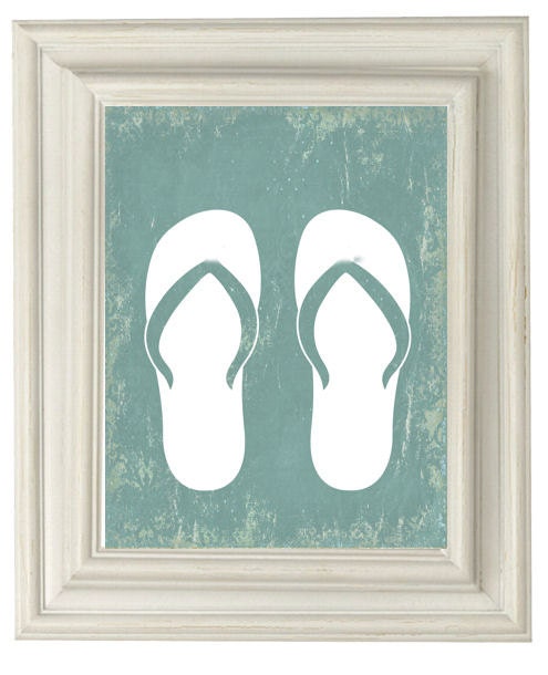 Digital Download No. 332,  Flip Flops Beach Print