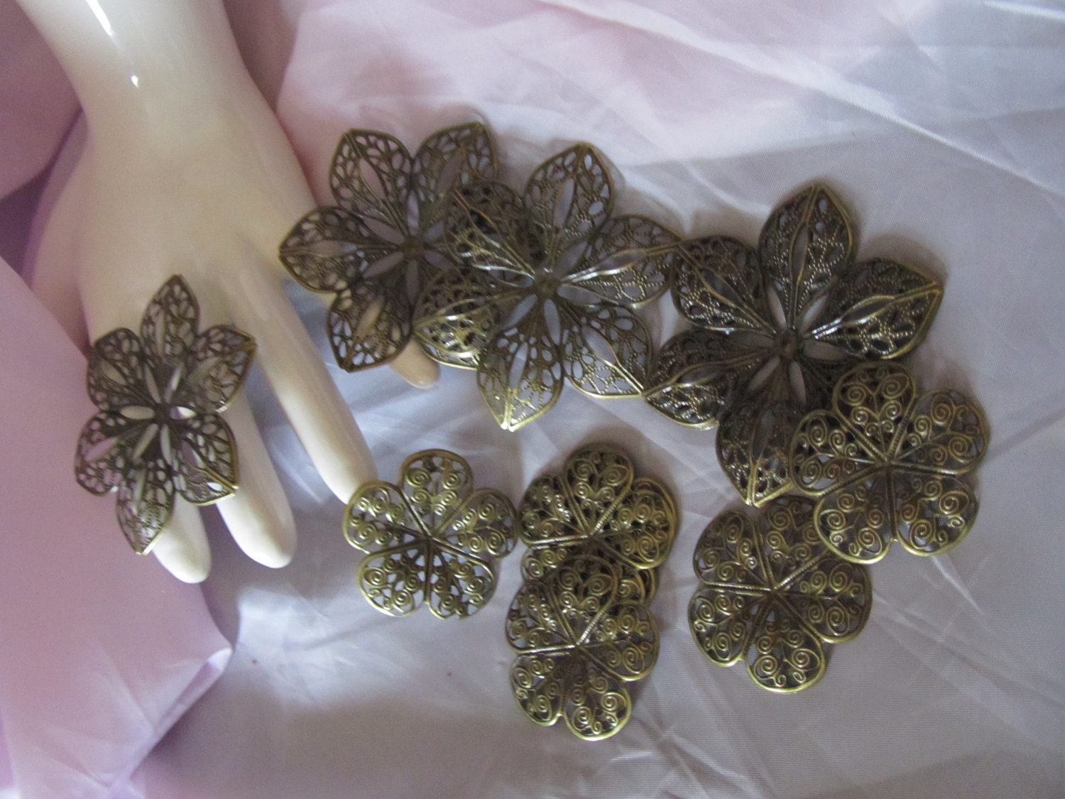 10 x Bronze connectors for jewellery making great for you craft box filigree jewelry making