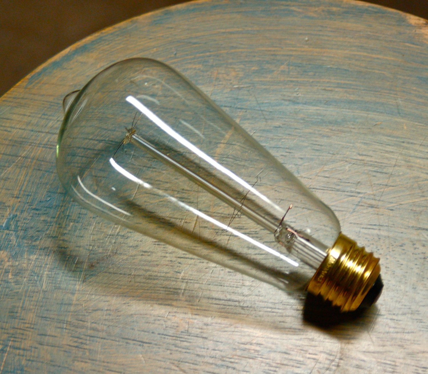 Marconi Style 60 Watt Light Bulb, Vintage Edison Reproduction Clear Glass Bulb, Squirrel Cage Filament