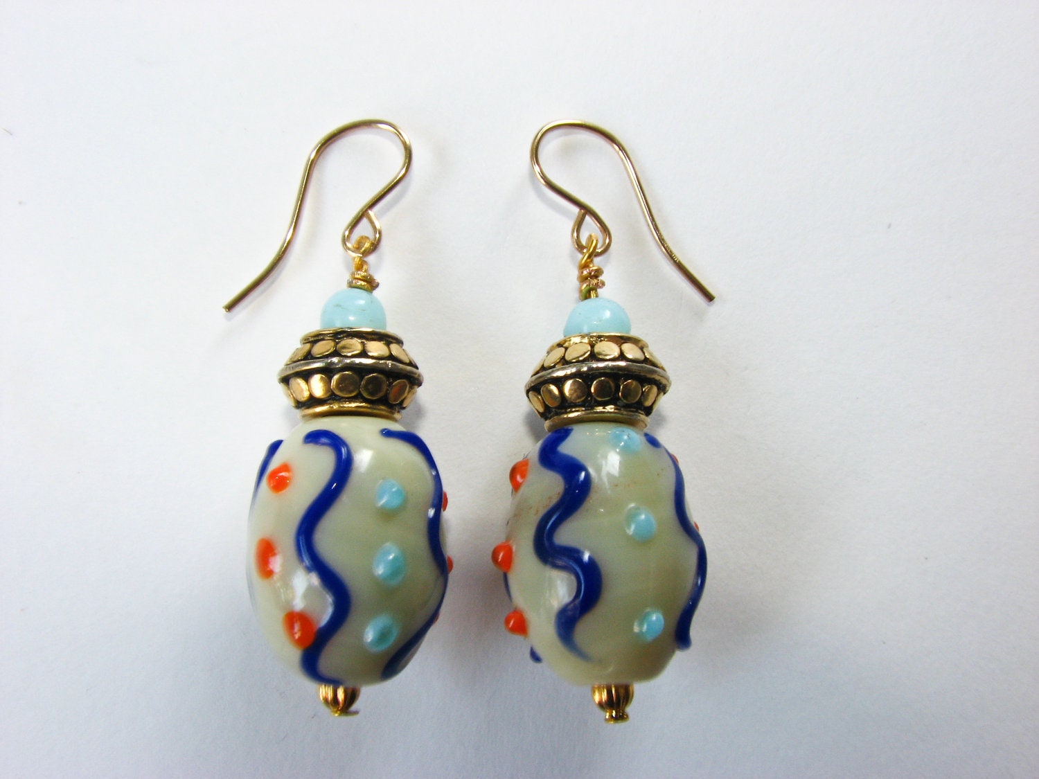 Handmade Glass Lampwork Beaded Earrings