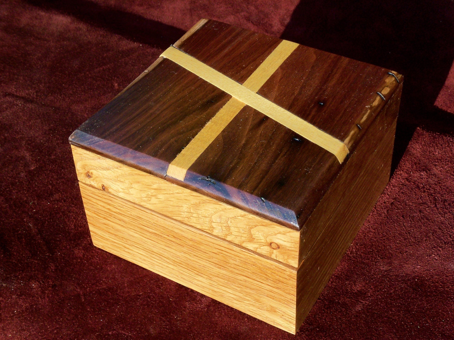Cross Box with YellowHeart inlay