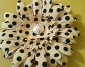 Polka Dot Fabric Flower Hair Clip