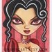 Framed Mini Original Painting of Big Eye Vamp Girl