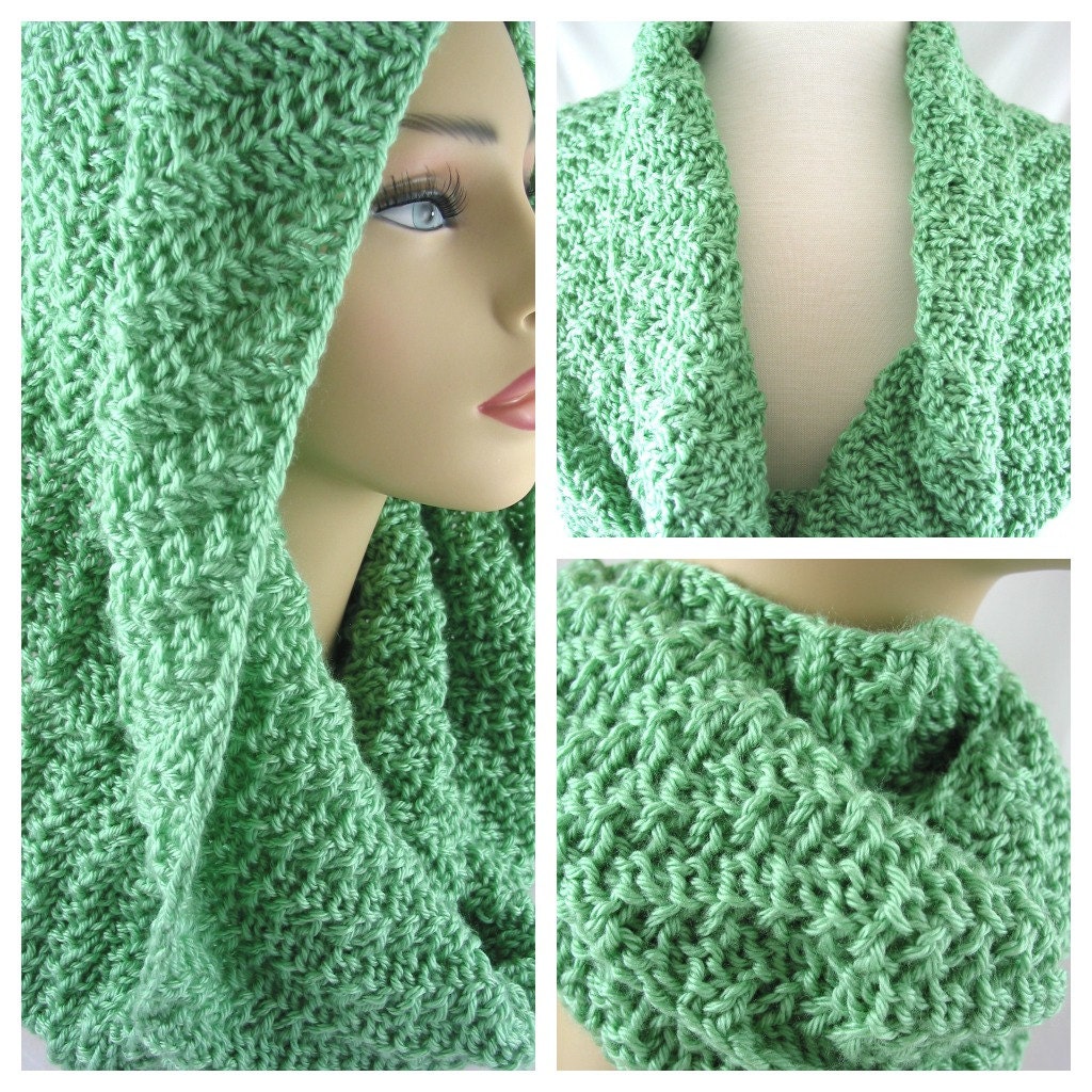 Sage Infinity Scarf - Hand Knit