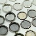 100pcs/1 Inch Bottle Caps Pendant Trays/Sterl Silver, Nickel, Copper, Bronze,  G Metal Black Platings/Any Mix/