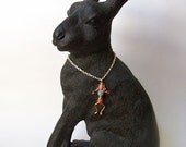 Copper wire wrapped dancing girl necklace