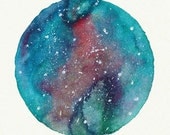 Red Nebula Illustration Greetings Card 6x6"