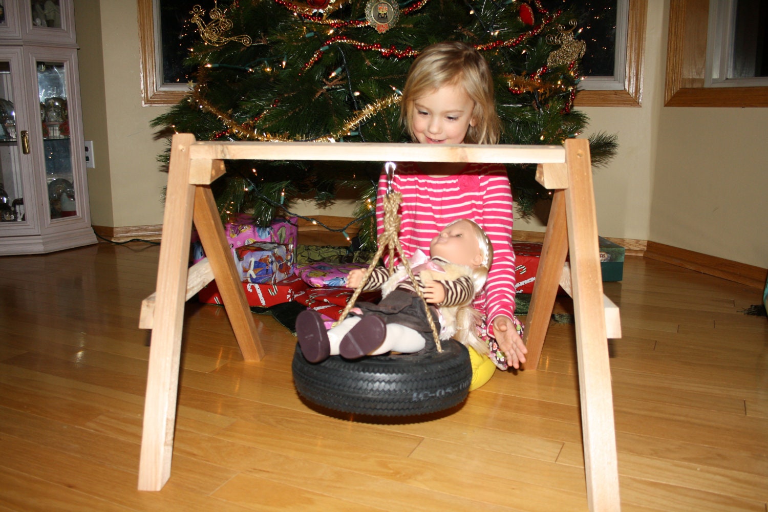 Doll Tire Swing Fits American Girl Doll Or Other 18 Inch Dolls Indoor/Outdoor