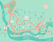 Illustrated map of Bristol (A3)