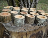 24 qty 2" log candle holders, wood candle holders sticks for votive candles, weddings, cabins, decoration, decor, natural tree branch,