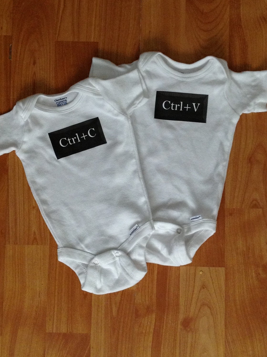 Ctrl c, Ctrl v Twins Baby Onesie Copy and Paste