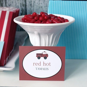 Vintage Fire Truck Printable Fancy Labels : Printable Party Designs by The Tiny Tiara Il_570xn
