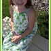 White and Lime Flowered Upcycled Pillowcase Dress