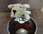 Puppy Dog Knitted Toy with Bone