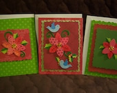 3 pk. Handmade Christmas Card Set