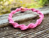 Spiral Knot Bracelet Hemp Breast Cancer Awareness